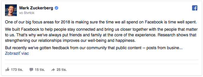 facebook zmeny 2018