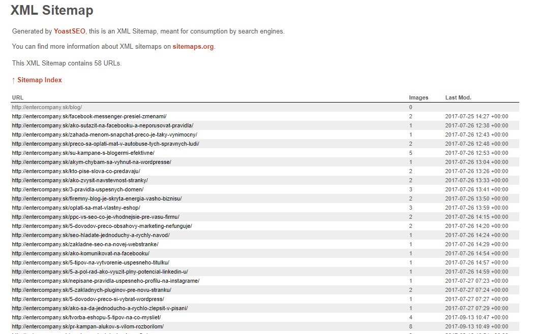 XML sitemap yoastSEO