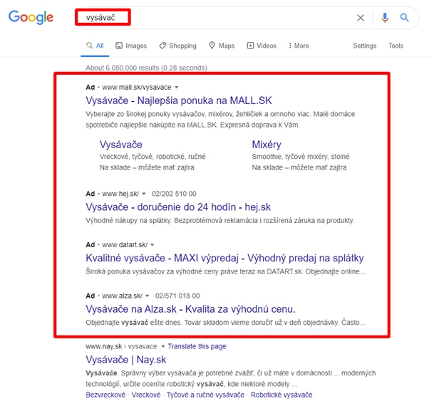 Reklama na Google: textová reklama