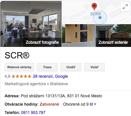 Google recenzie SCR 
