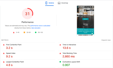 Page Speed Insight Mobile - zaindexovanie stránok